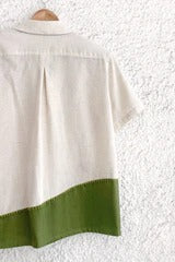 Nature Landscape Embroidered Cotton Blend Half Sleeve Casual Shirt