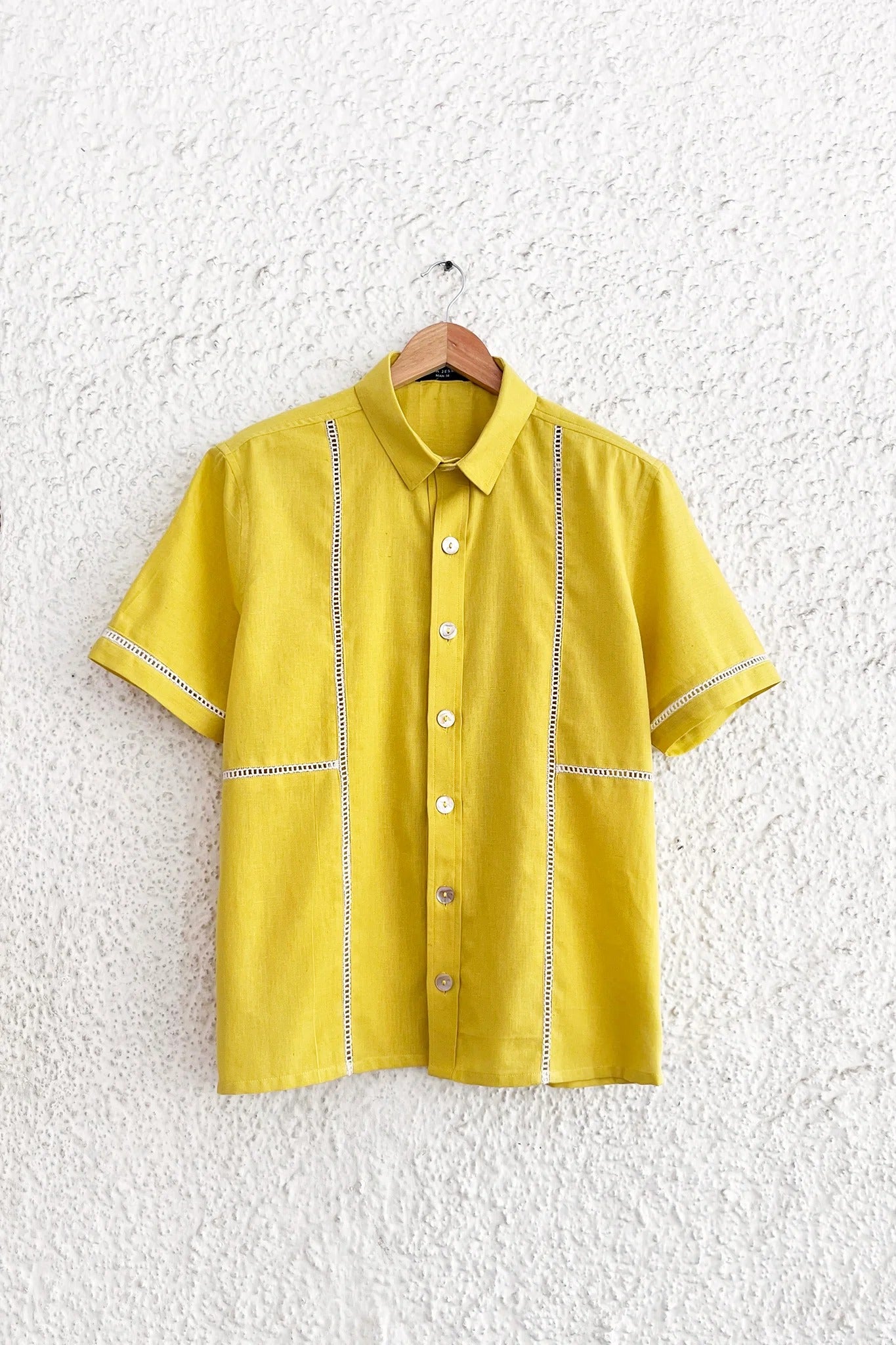 Premium Mustard Yellow Cotton Blend Half Sleeve Casual Shirt