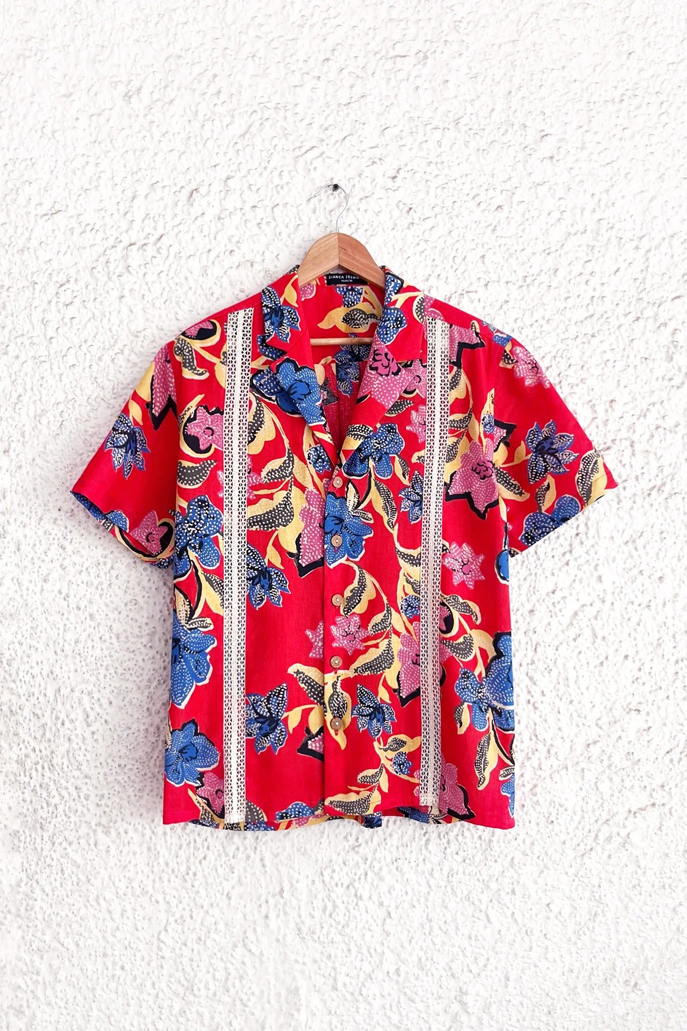 Tropical Floral Print Half Sleeve Resort Shirt